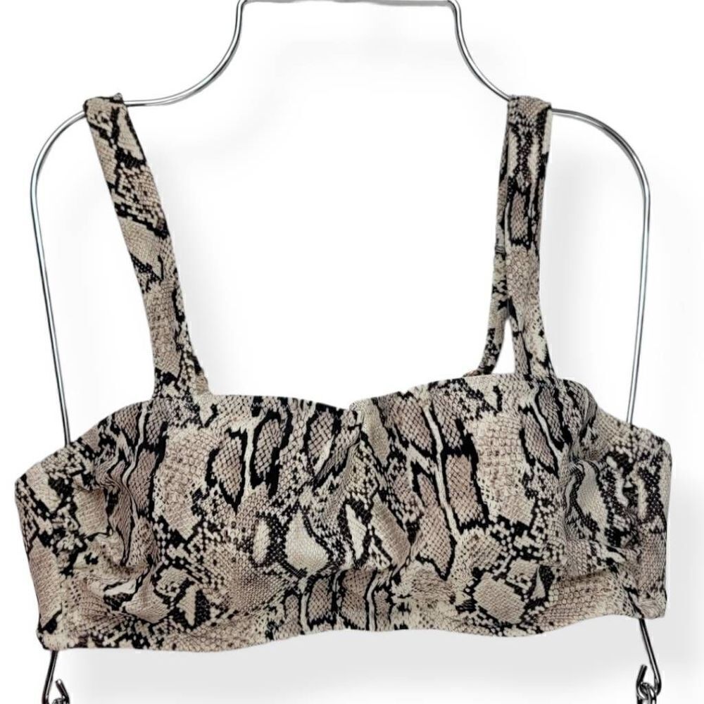 Shade & Shore Underwired Snake Print Bikini Top 34B